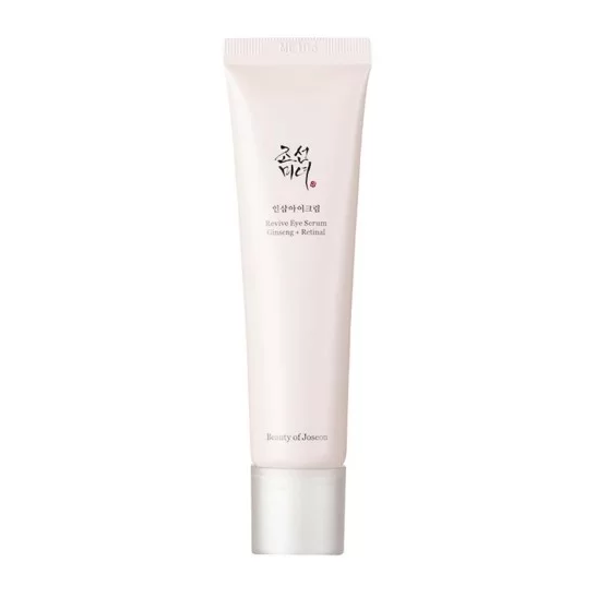 Revive Eye Serum with Ginseng and Retinal to reduce wrinkles, brighten dark circles, and hydrate the under-eye area for a youthful, firm look.