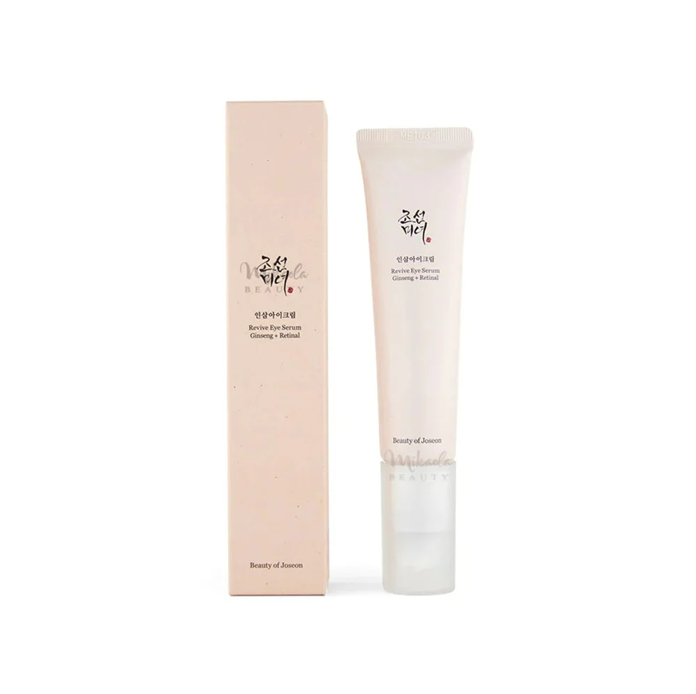 Revive Eye Serum with Ginseng and Retinal to reduce wrinkles, brighten dark circles, and hydrate the under-eye area for a youthful, firm look.