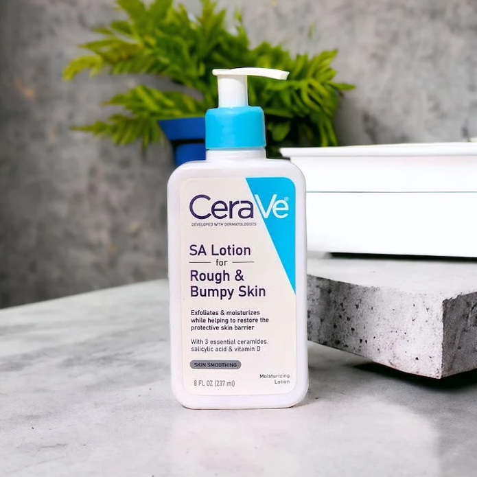CeraVe SA Lotion for rough, bumpy skin with salicylic acid and ceramides. Hydrates, exfoliates, and restores skin texture.