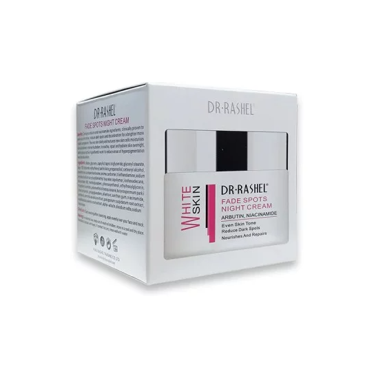 Dr Rashel Night Cream for dark spots and skin brightening with arbutin and niacinamide, hydrates and evens tone while you sleep.