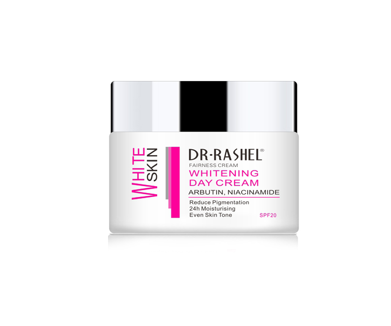 Dr Rashel Whitening Day Cream with SPF, brightens skin, fades dark spots, and hydrates for a radiant, even-toned complexion.