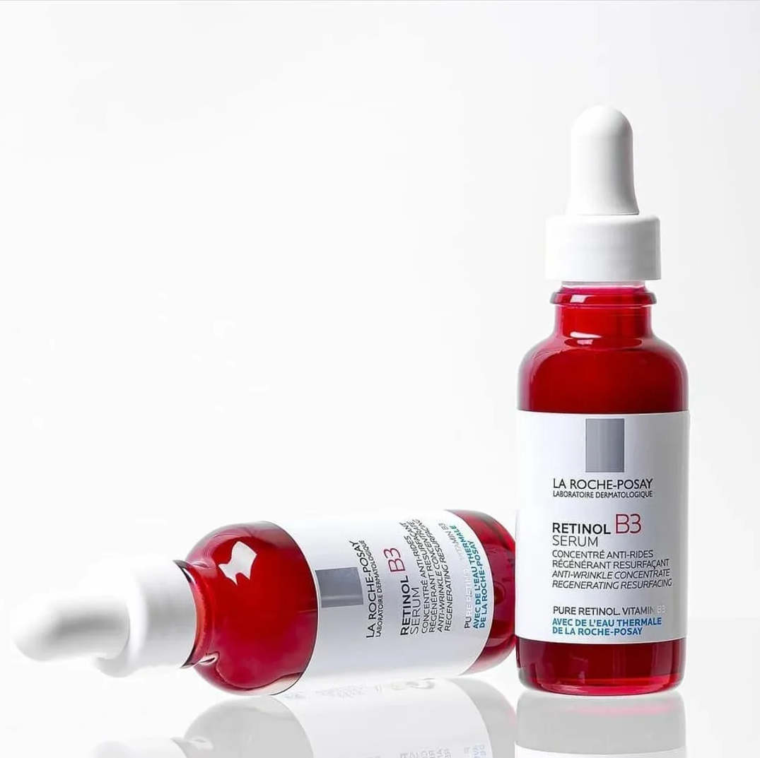 La Roche-Posay Retinol B3 Serum for smoothing, hydrating, and renewing skin, reducing fine lines and wrinkles for a youthful appearance.