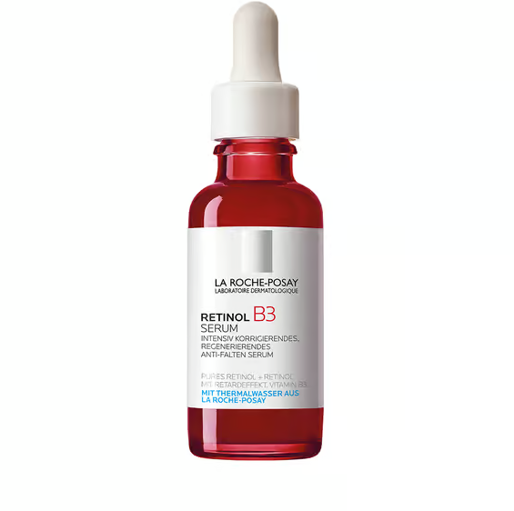 La Roche-Posay Retinol B3 Serum for smoothing, hydrating, and renewing skin, reducing fine lines and wrinkles for a youthful appearance.