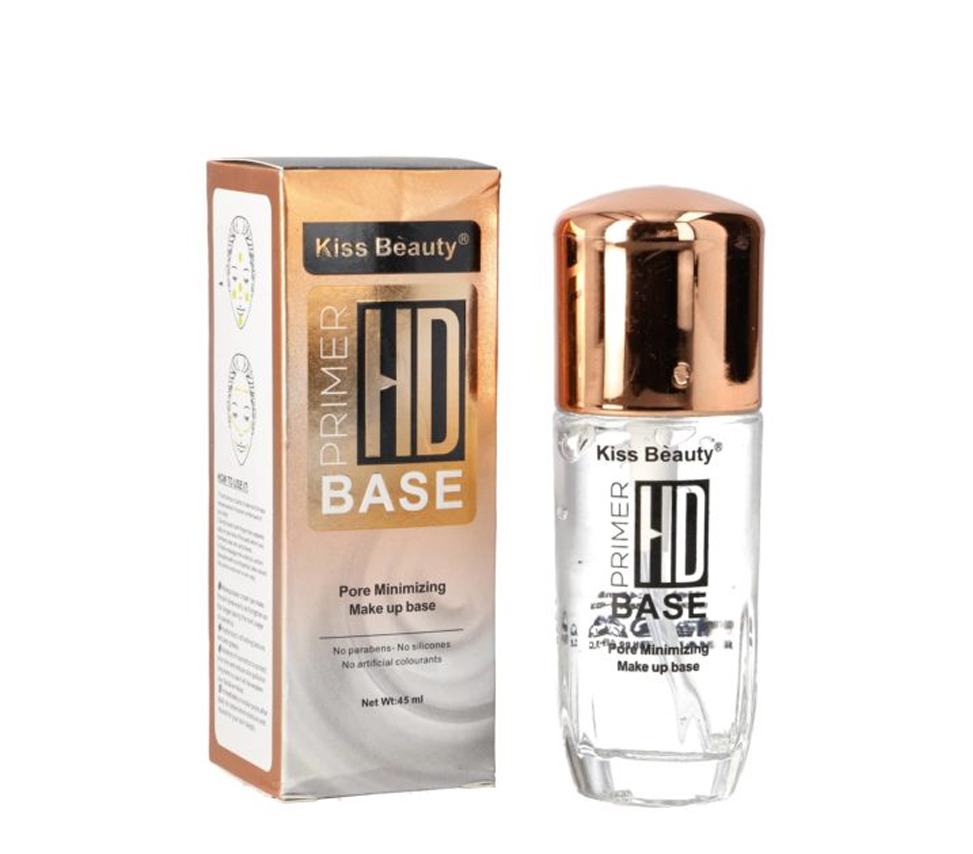 Kiss Beauty Pore Minimizing Primer for pore-blurring and shine control, ideal for oily and combination skin.