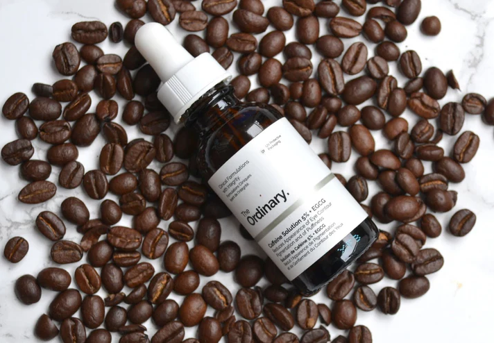 The Ordinary Caffeine Solution 5% + EGCG for reducing puffiness and dark circles around the eyes.