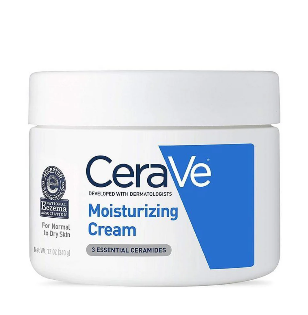 CeraVe Moisturizing Cream for dry to normal skin with ceramides and hyaluronic acid for lasting hydration and skin barrier support.