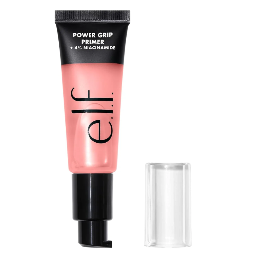 elf Power Grip Primer with 4% Niacinamide for a glowing, even complexion and long-lasting makeup grip, suitable for all skin types, vegan and cruelty-free.