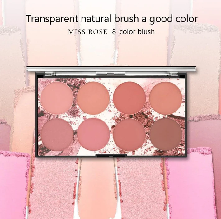 MISS ROSE Blush Palette With 8 Colors