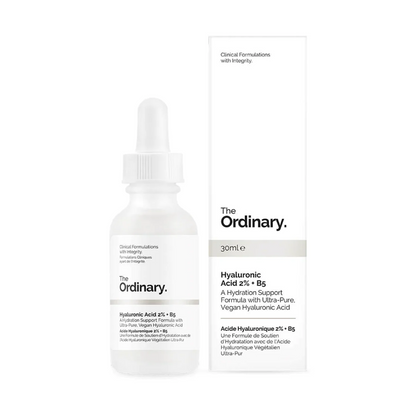The Ordinary Hyaluronic Acid 2% + B5 hydrates and plumps skin, enhancing texture and leaving it soft, smooth, and refreshed for all skin types.